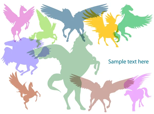 Pegasus en couleur — Image vectorielle