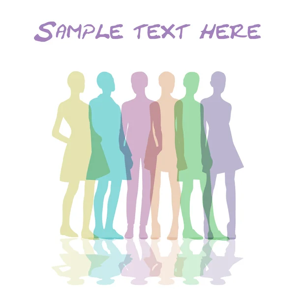 Silhouette of a fashion girls — Stock Vector