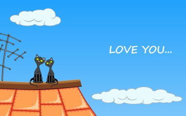 Sevgililer günü kartı kediler