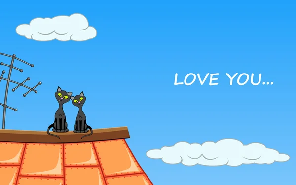 Sevgililer günü kartı kediler