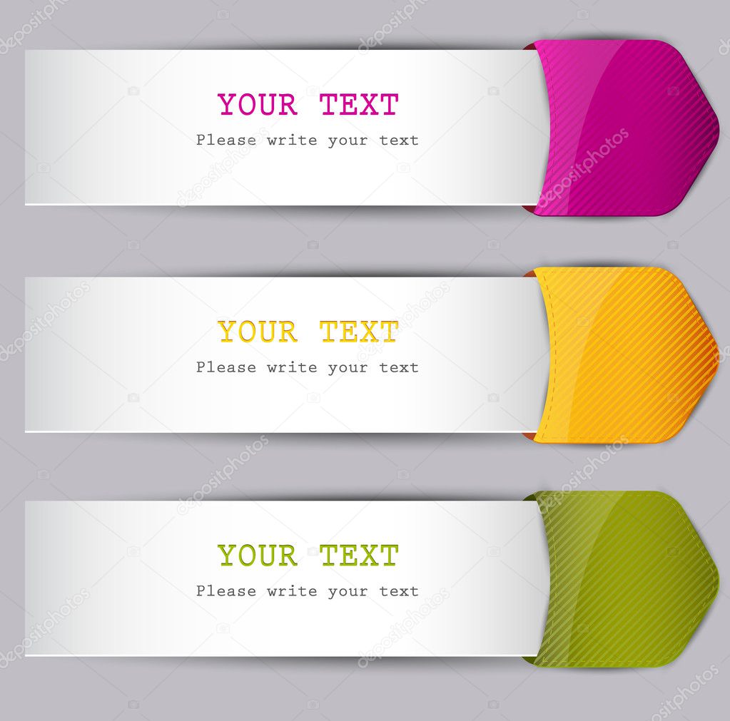Colorful bookmarks with place for text