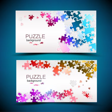 puzzle parçaları yapılmış mozaik ile kartvizit