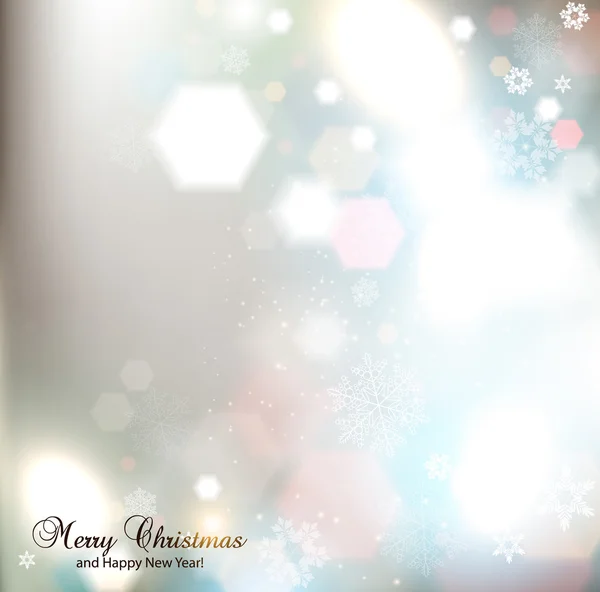 Elegante fondo navideño con copos de nieve y lugar para texto. — Vector de stock