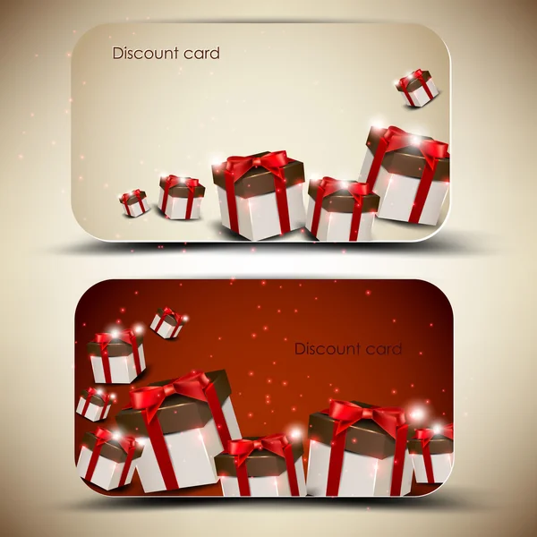 Collection of discount cards with gifts. Vector background — Stock Vector