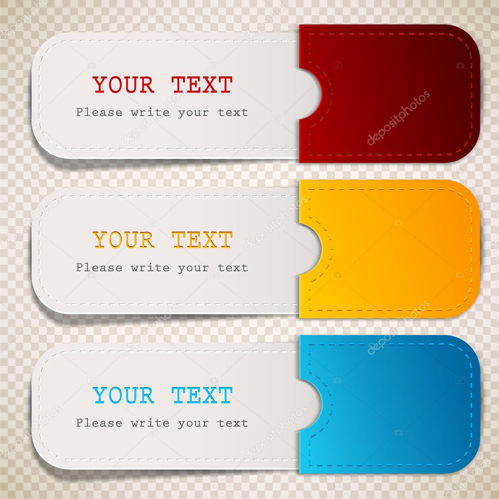 Colorful bookmarks with place for text