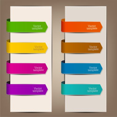 Colorful bookmarks and arrows for text clipart
