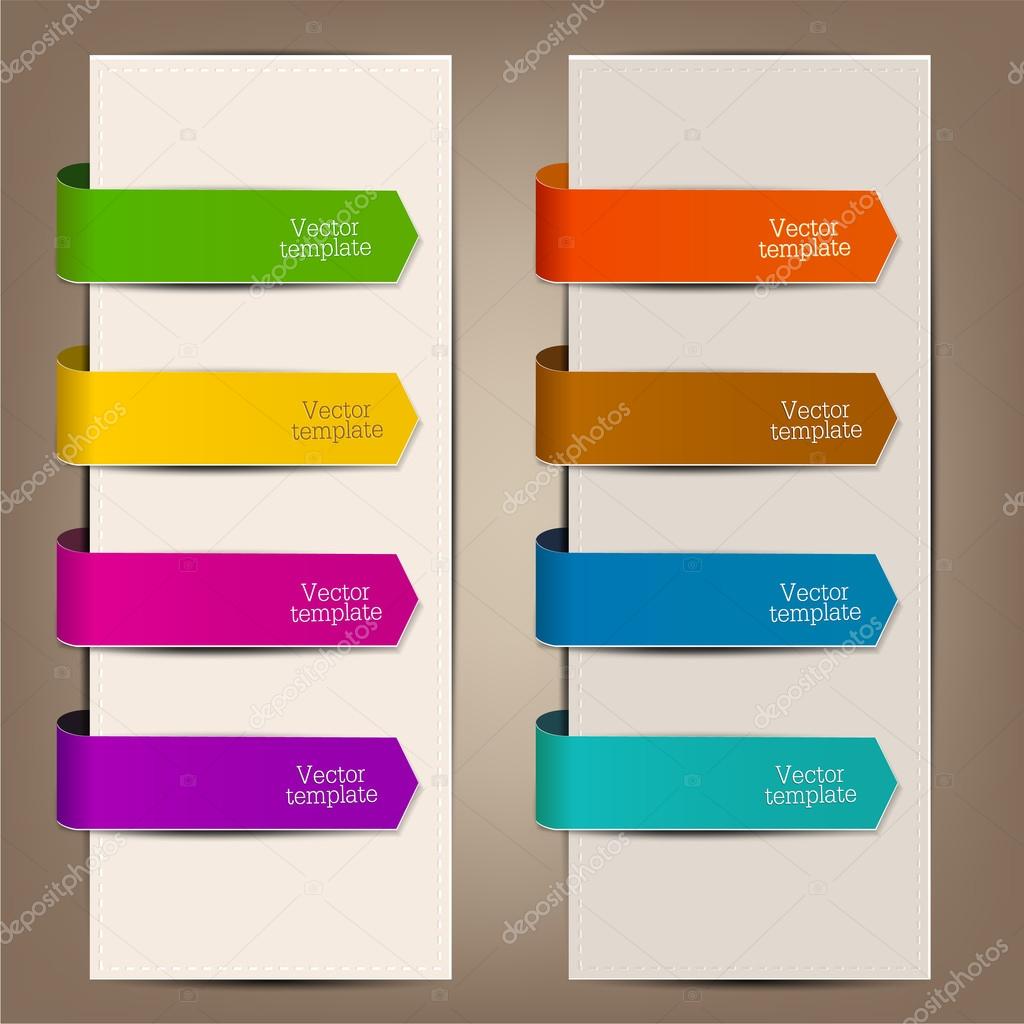 Colorful bookmarks and arrows for text