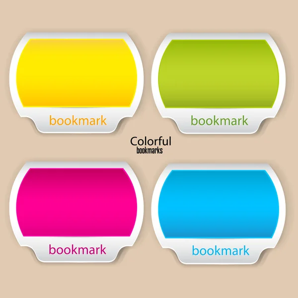 Marcadores coloridos e banners com lugar para texto — Vetor de Stock