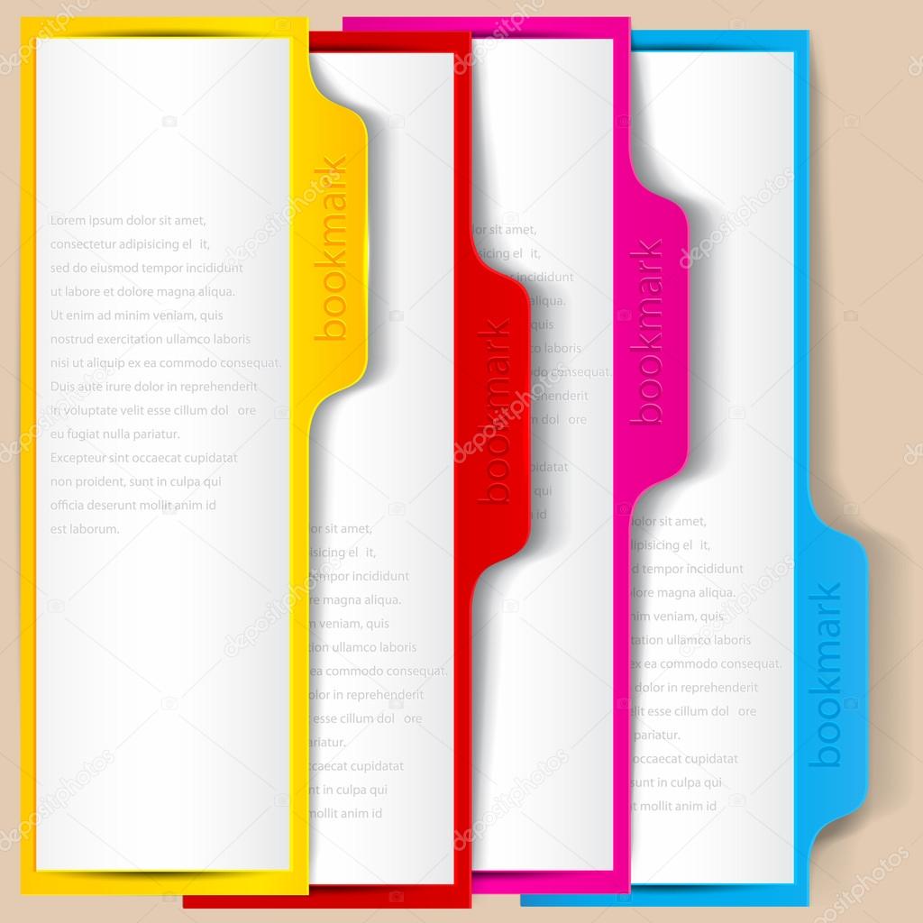 Colorful bookmarks and banners with place for text