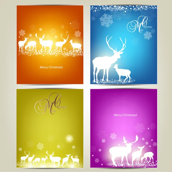 Élégantes bannières de Noël avec des cerfs. Illustration vectorielle avec p — Image vectorielle