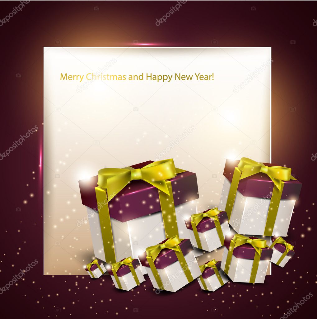 Elegance background with Christmas gifts