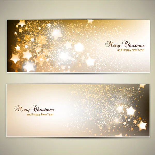 conjunto de elegante banners de Navidad con estrellas