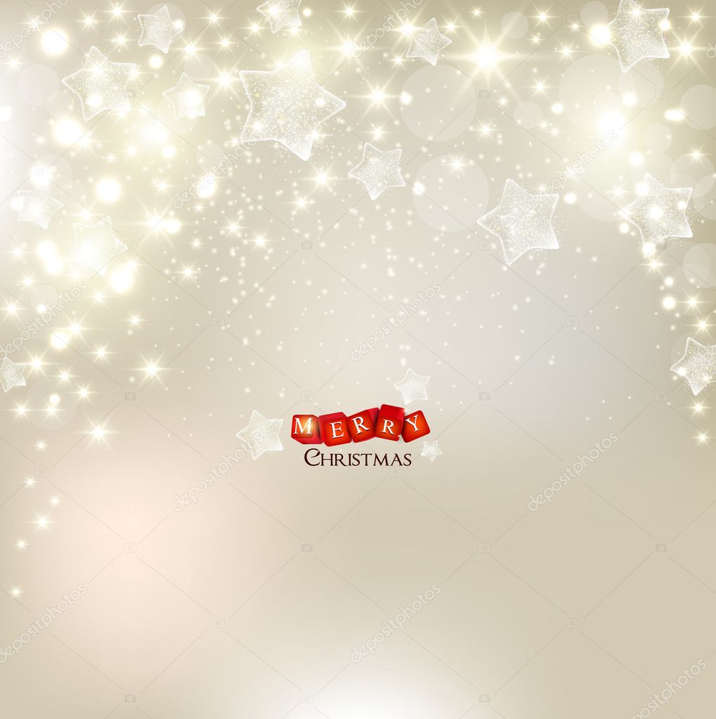 Elegant Christmas background with stars and place for text. Vect