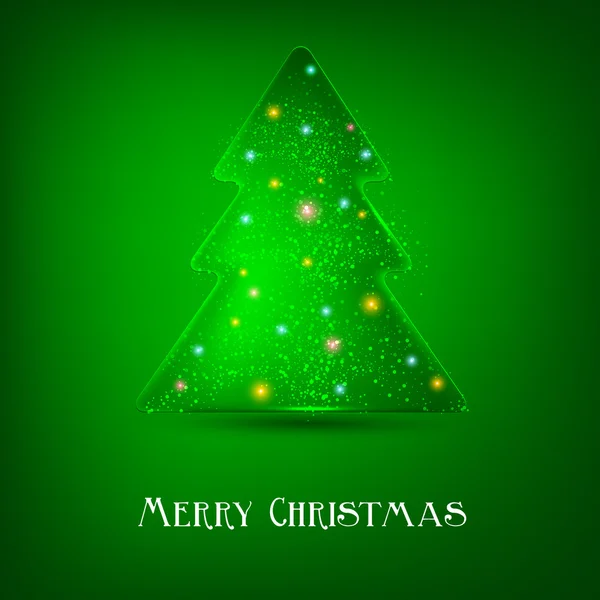 Gestileerde lichtgevende kerstboom. achtergrond met kopie vector sp — Stockvector