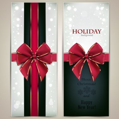 Kırmızı ok ve kopya alanı tebrik kartları. vektör çizim