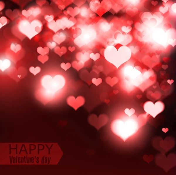 Elegante fondo rojo con corazones y lugar para el texto. Valentín. — Vector de stock