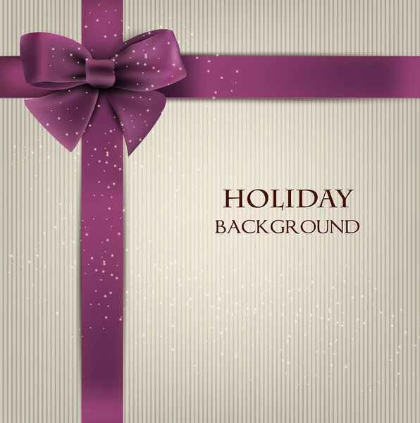 Elegant holiday background with bow and space for text. Vector i