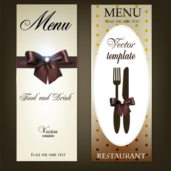 Diseño de menú para Restaurante o Café. Plantilla vector Vintage — Archivo Imágenes Vectoriales