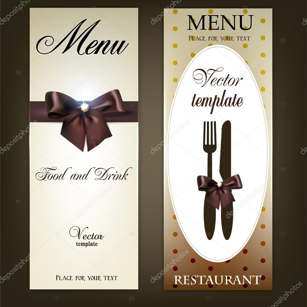 Menu design for Restaurant or Cafe. Vintage vector template