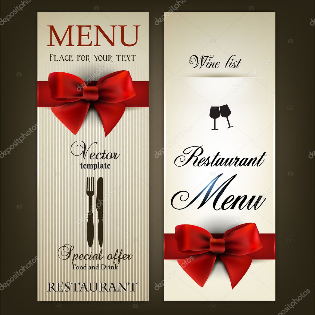 Menu design for Restaurant or Cafe. Vintage vector template