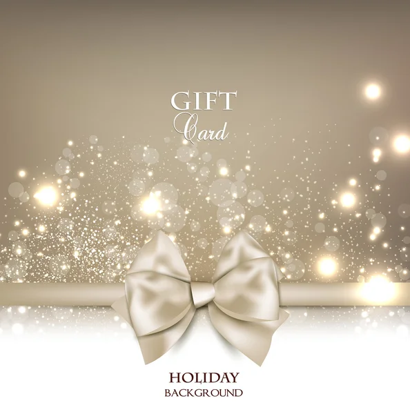 Beyaz yay ve kopya alanı ile muhteşem hediye kartı. vektör illustr