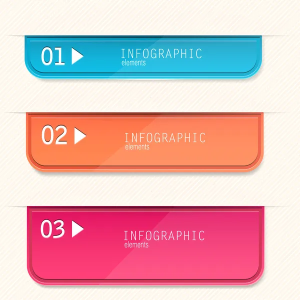 Set di segnalibri, adesivi, etichette, tag. Bandiere numerate. Vect — Vettoriale Stock