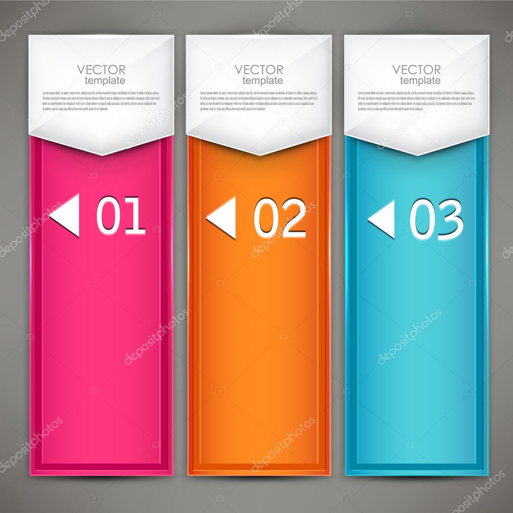 Modern colorful numbered banners. Vector illustration.
