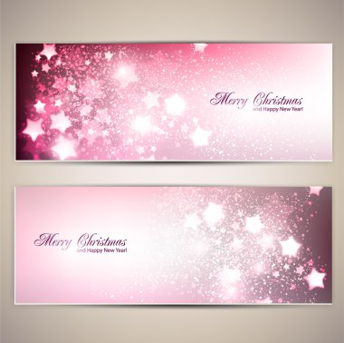 conjunto de elegante banners de Navidad con estrellas.