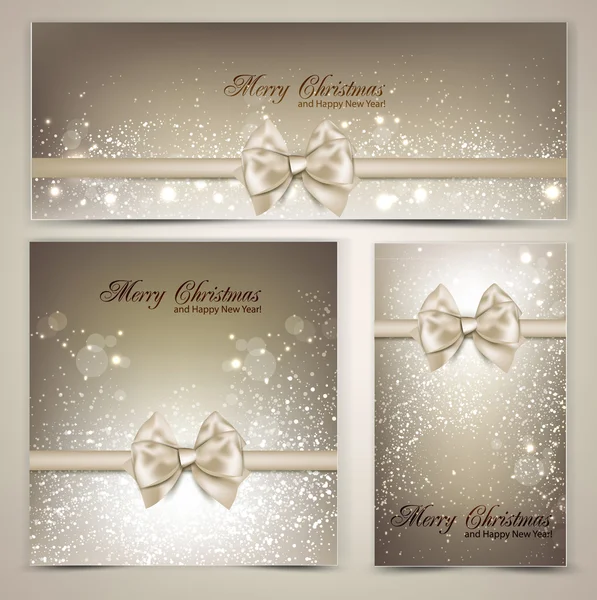 Holiday banners with ribbons. — Wektor stockowy