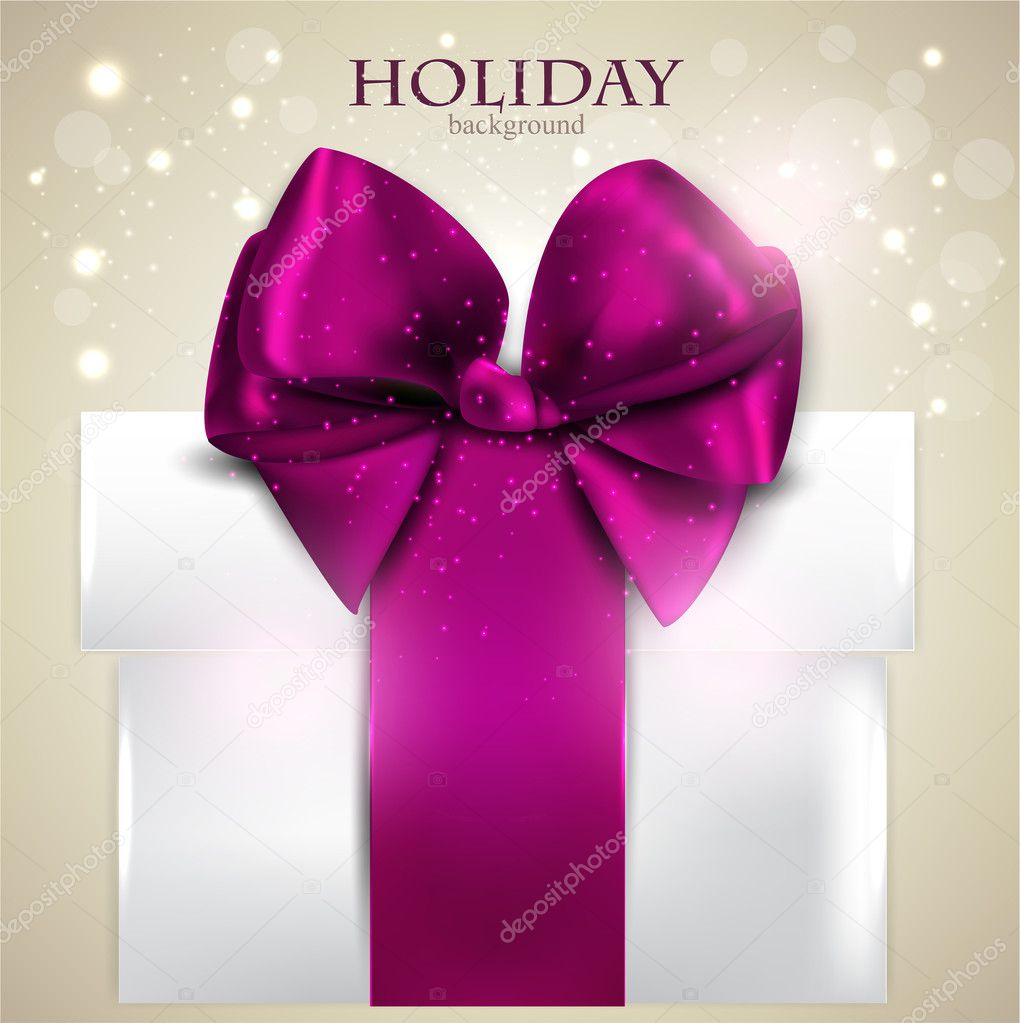 Elegant Christmas gift with bow and space for text.