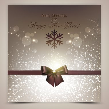 kahverengi yay ile zarif Noel arka plan