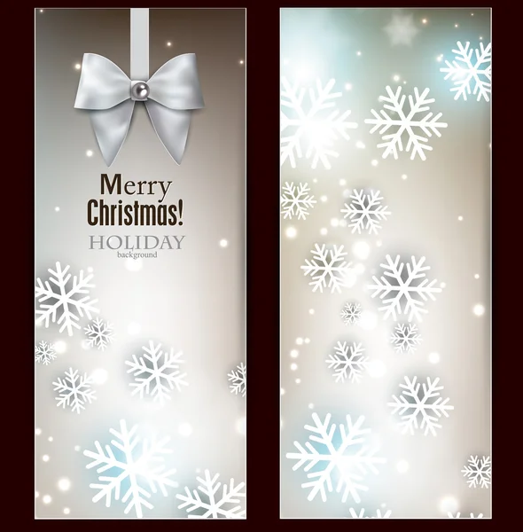 Holiday banners with ribbons. — Stock Vector