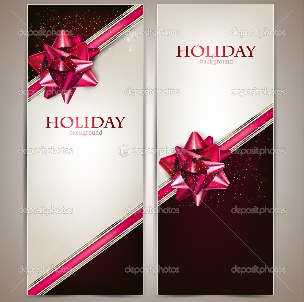 Greeting cards with red bows