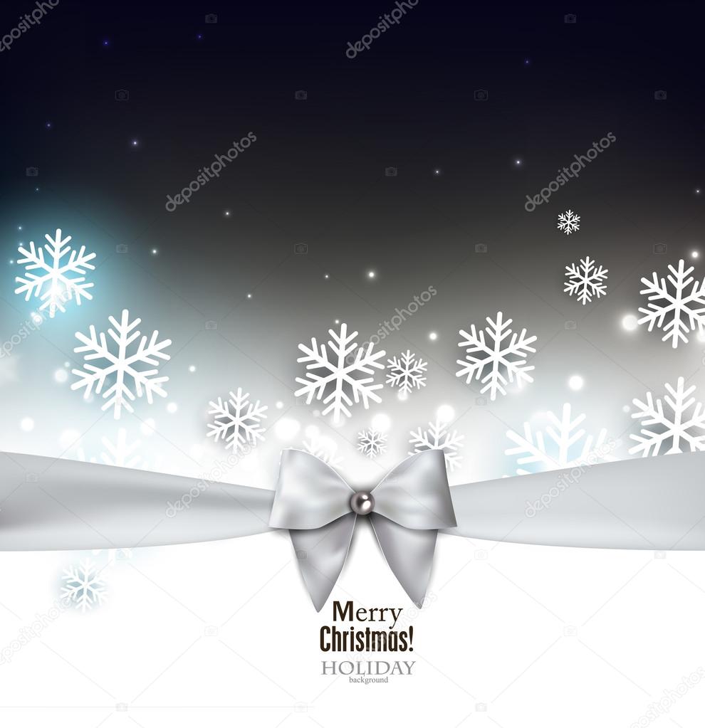 Holiday banner with ribbons.