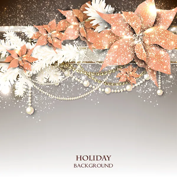 Elegante sfondo con ghirlanda di Natale. Illustrazione vettoriale — Vettoriale Stock