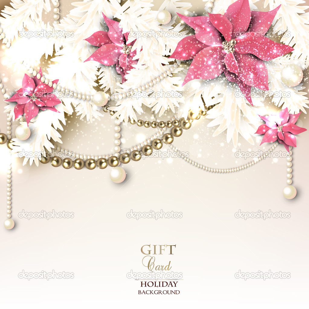 Elegant background with Christmas garland. Vector illustration