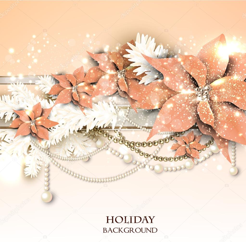 Elegant background with Christmas garland. Vector illustration