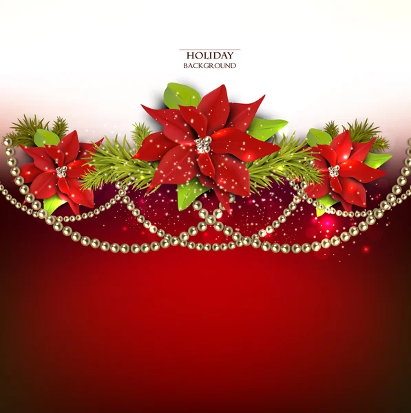 Elegante achtergrond met Kerstmis garland. — Stockvector