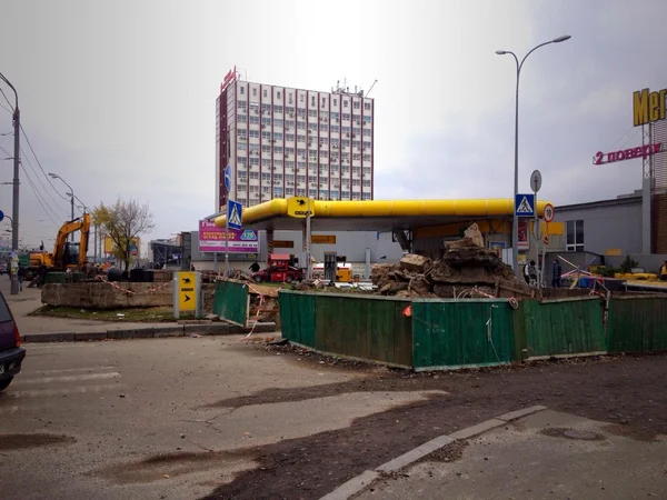 Reparação de aquecimento em Moskovsky Prospect em Kiev — Fotografia de Stock