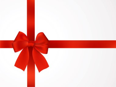 kırmızı yay beyaz arkaplanda izole edildi