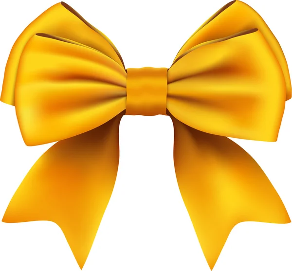 Golden Bow & Ribbon Gift. Изолированный на белом фоне — стоковый вектор