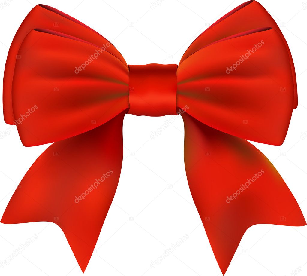 Red Bow. Isolated On White Background