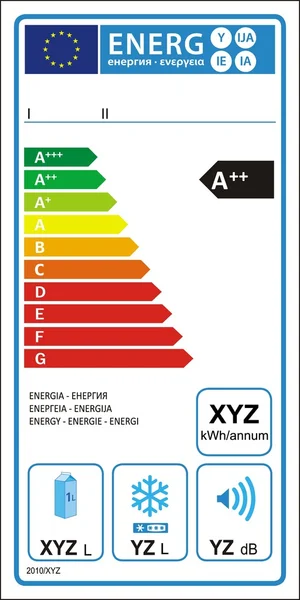 Hűtőszekrény gép Energiacímke — Stock Vector