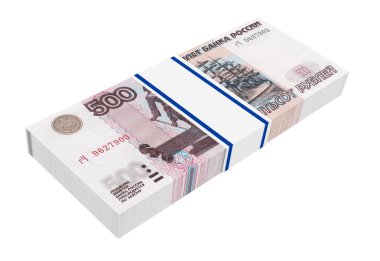 Beyaz arka plan üzerinde izole Rus parası.