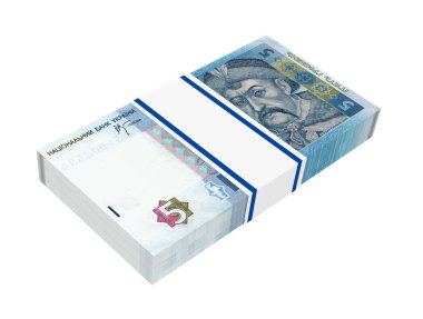 Beyaz arka plan üzerinde izole Ukraynalı para.