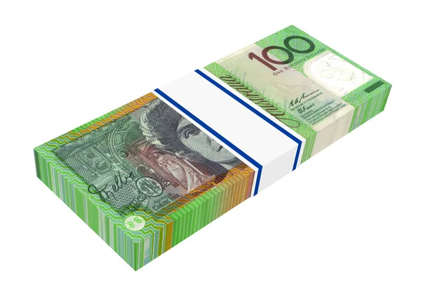 Australische dollar op wit wordt geïsoleerd. — Stockfoto