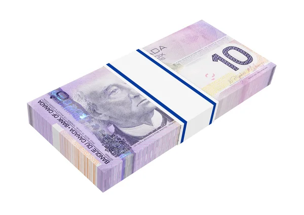 Kanadský peníze na bílém pozadí. — Stock fotografie