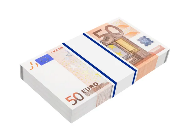 Euro-Geld isoliert auf weißem Hintergrund. — Stockfoto