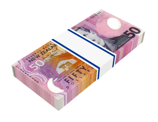 Nya Zeeland valuta isolerad på vit bakgrund. — Stockfoto