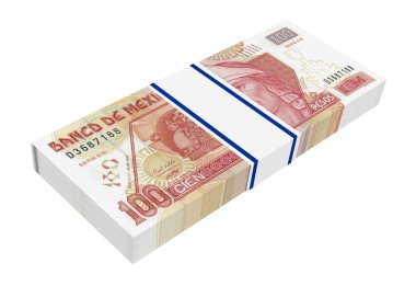 Beyaz arka plan üzerinde izole Meksika pesos.